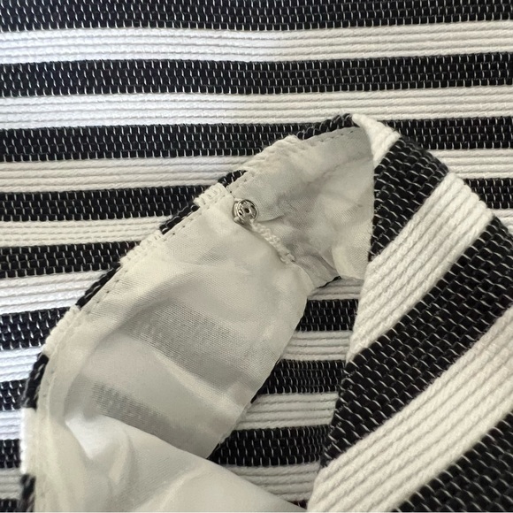 Banana Republic Textured Striped Scoop Neck Dress Black Combo Fit And Flare NWT - Picture 9 of 11